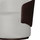 Poltrona Orgânica Beatriz Suede Branco Com Composê Corino Mar