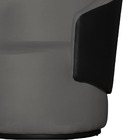 Poltrona Orgânica Beatriz Suede Cinza Com Composê Corino Pret