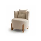 Poltrona Orgânica Curva Luna Boucle Bege - Montanaris Decor