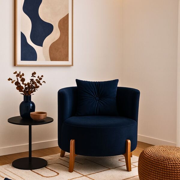 Poltrona Orgânica Curva Luna Veludo - Montanaris Decor - Velu