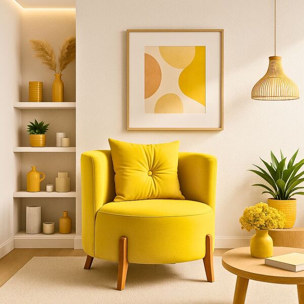 Poltrona Orgânica Curva Luna Veludo - Montanaris Decor - Velu