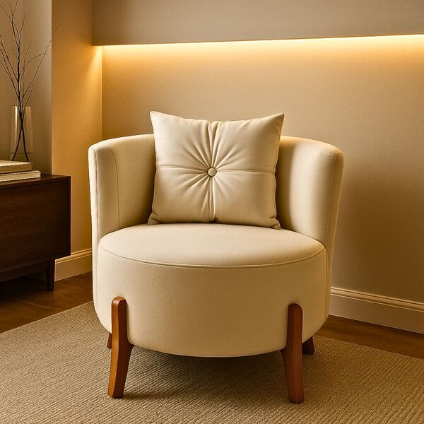 Poltrona Orgânica Curva Luna Veludo - Montanaris Decor - Velu