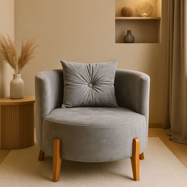 Poltrona Orgânica Curva Luna Veludo - Montanaris Decor - Velu