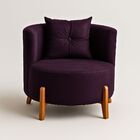 Poltrona Orgânica Curva Luna Veludo Roxo - Montanaris Decor