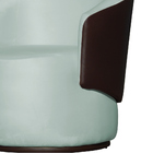 Poltrona Orgânica Decorativa Beatriz Veludo Acqua/pu Marrom -