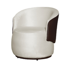 Poltrona Orgânica Decorativa Beatriz Veludo Bege/pu Marrom -