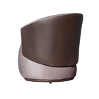 Poltrona Orgânica Decorativa Beatriz Veludo Rose/pu Marrom -