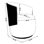 Poltrona Orgânica Decorativa Lara Veludo Azul Marinho/pu Pret