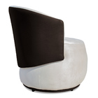 Poltrona Orgânica Decorativa Lara Veludo Bege/pu Marrom - Mon