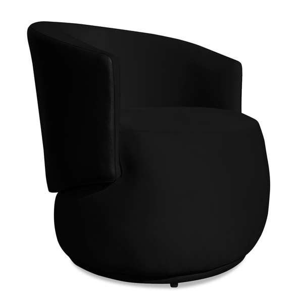 Poltrona Orgânica Decorativa Lara Veludo Preto/pu Preto - Mon