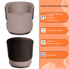 Poltrona Orgânica Decorativa Lara Veludo Rosê/pu Marrom - Mon