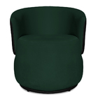 Poltrona Orgânica Decorativa Lara Veludo Verde/pu Preto - Mon