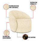 Poltrona Orgânica Giratória Kit 2 Lua Bouclê Bege D03 - D'ros
