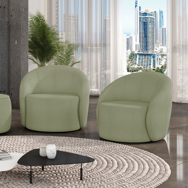 Poltrona Orgânica Giratória Kit 2 Lua Bouclê D03 - D'rossi -