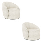 Poltrona Orgânica Giratória Kit 2 Lua Bouclê Off White D03 -