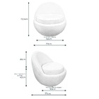 Poltrona Orgânica Kaira Base Fixa Bouclé Sheep Cinza - Nexta