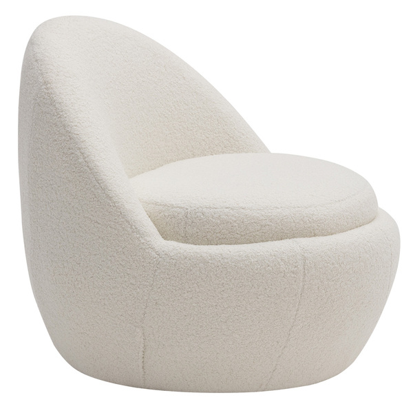 Poltrona Orgânica Kaira Base Fixa Bouclé Sheep Off White - Ne