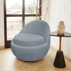 Poltrona Orgânica Kaira Giratória Bouclé Azul Claro - Nexta C