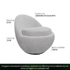 Poltrona Orgânica Kaira Giratória Bouclé Cinza Claro - Nexta