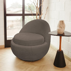 Poltrona Orgânica Kaira Giratória Bouclé Marrom - Nexta Casa