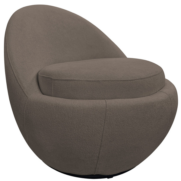 Poltrona Orgânica Kaira Giratória Bouclé Marrom - Nexta Casa