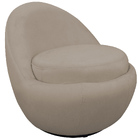 Poltrona Orgânica Kaira Giratória Veludo Bege - Nexta Casa