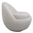 Poltrona Orgânica Kaira Giratória Veludo Off White - Nexta Ca