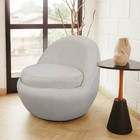 Poltrona Orgânica Kaira Giratória Veludo Off White - Nexta Ca