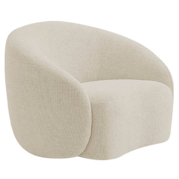 Poltrona Orgânica Luxo Recepção Amore Bouclé - Bege