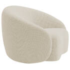 Poltrona Orgânica Luxo Recepção Amore Bouclé - Bege