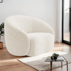 Poltrona Orgânica Luxo Recepção Amore Bouclé - Bege