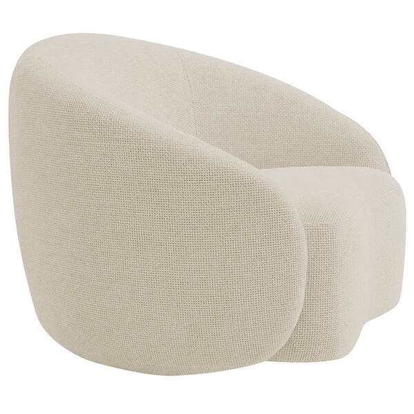 Poltrona Orgânica Luxo Recepção Amore Bouclé - Bege