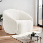 Poltrona Orgânica Luxo Recepção Amore Bouclé - Branco