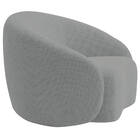 Poltrona Orgânica Luxo Recepção Amore Bouclé - Cinza