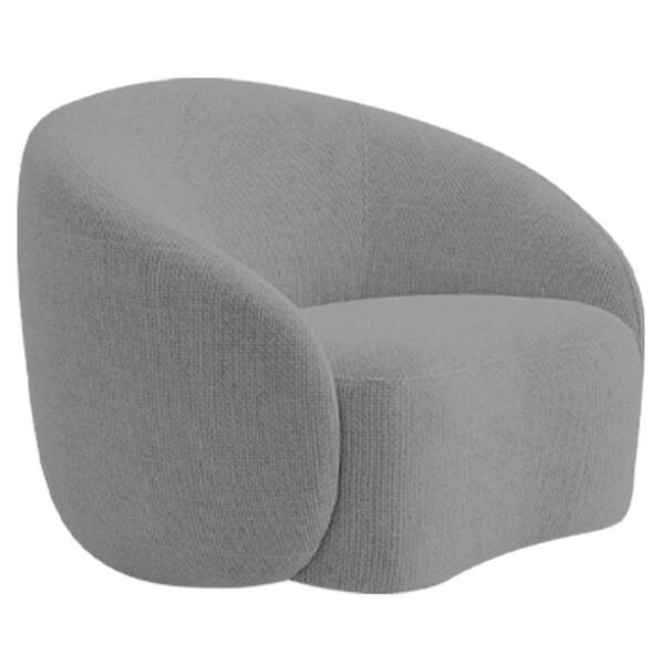 Poltrona Orgânica Luxo Recepção Amore Bouclé - Cinza