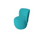 Poltrona Organica Sala Recepção Bouclé Bia Azul Turquesa