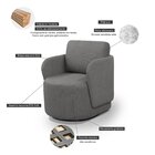Poltrona Orgânica Sintonia Decorativa Giratória Cinza Escuro