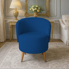 Poltrona Orgânica Suede Aisha Sala Escritório Pé Madeira Mari