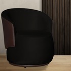 Poltrona Orgânica Veludo Preto Com Composê Marrom - Vallisa D