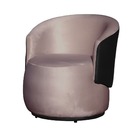 Poltrona Orgânica Veludo Rosê Com Composê Preto - Vallisa Dec