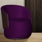 Poltrona Orgânica Veludo Roxo Com Composê Marrom - Vallisa De