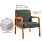 Poltrona Ottawa Linho Grafite