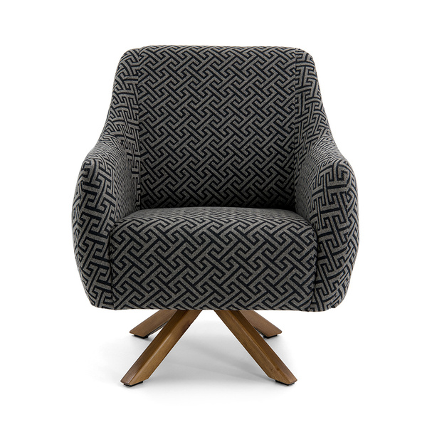 Poltrona Paloma Jacar Algodão Estampado B-391 Base Giratória