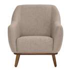 Poltrona Paloma Linho Mescla Bege E Castanho