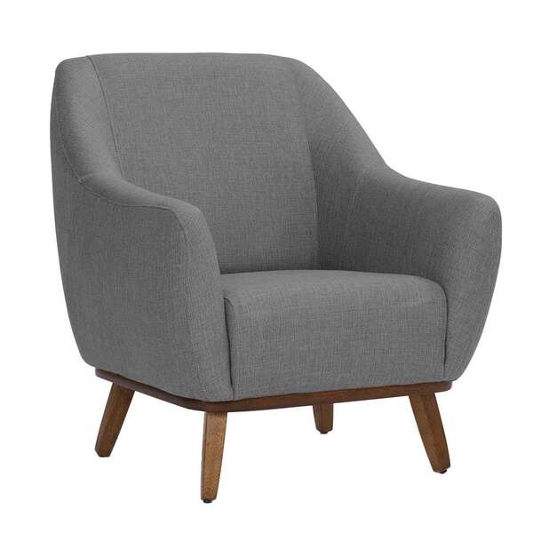 Poltrona Paloma Linho Mescla Cinza E Castanho