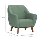 Poltrona Paloma Linho Mescla Verde Salvia E Castanho