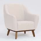 Poltrona Paloma Linho Pérola E Castanho