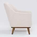 Poltrona Paloma Linho Pérola E Castanho