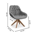 Poltrona Pandora Linho Chumbo Com Capitonê E Base Giratória M