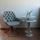 Poltrona Pandora Para Sala Com Base Giratória Linho Arvore Ci